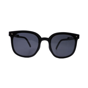 A pair of black sunglasses on a white background