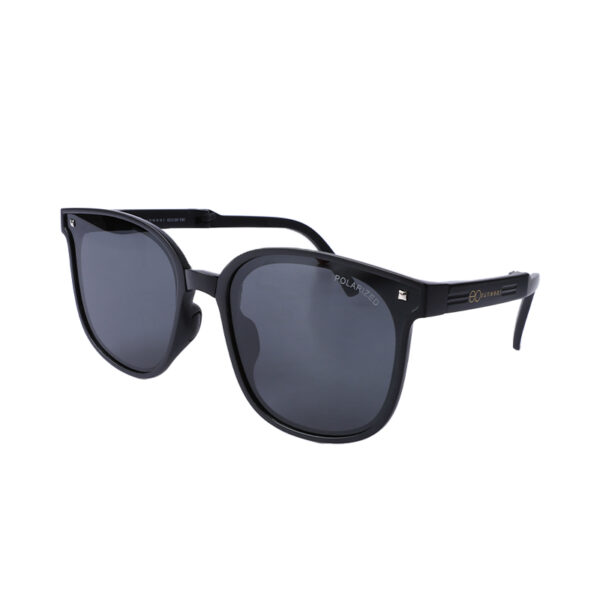 A pair of EO Sunwear Bella M. Black sunglasses on a white background