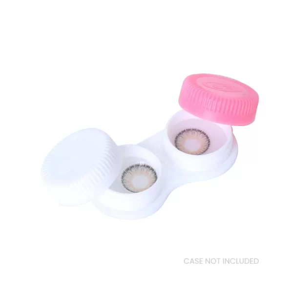 Flexwear Illusions colored contact lens in slate gray and case