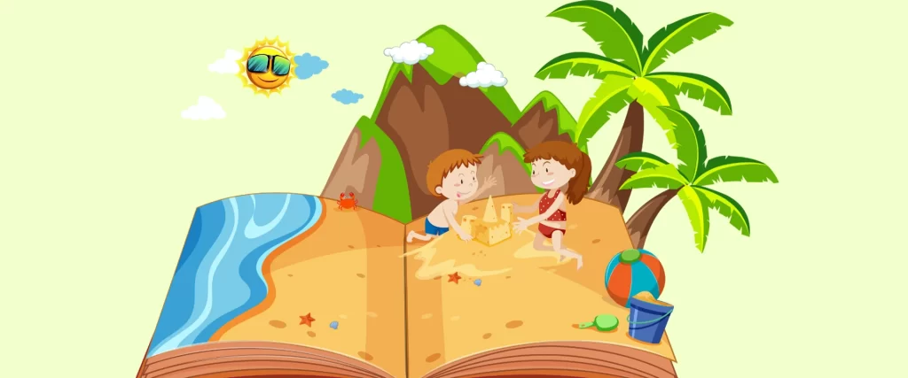 vector summer kids - How does Reading can help your Mental Health