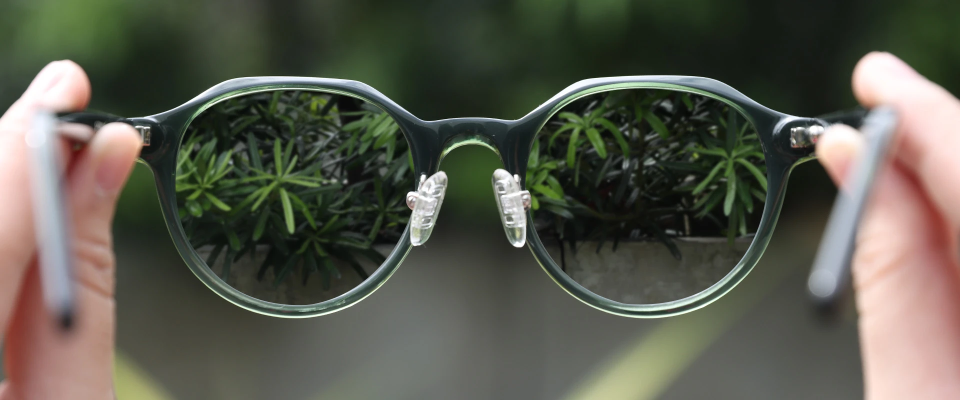 clear eyeglasses with blurred background